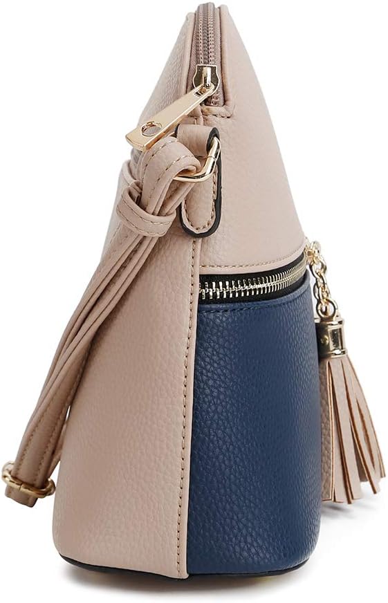 SG SUGU Lunar Lightweight Medium Dome Crossbody Bag Shoulder Bag with Tassel | Zipper Pocket | Adjustable Strap