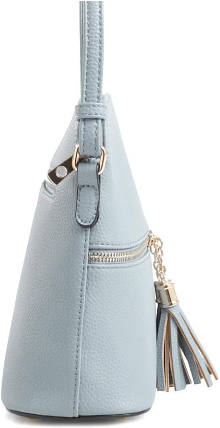 SG SUGU Lunar Lightweight Medium Dome Crossbody Bag Shoulder Bag with Tassel | Zipper Pocket | Adjustable Strap