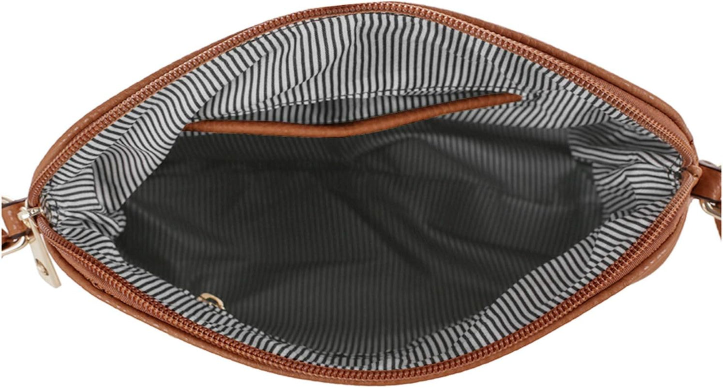 SG SUGU Lunar Lightweight Medium Dome Crossbody Bag Shoulder Bag with Tassel | Zipper Pocket | Adjustable Strap