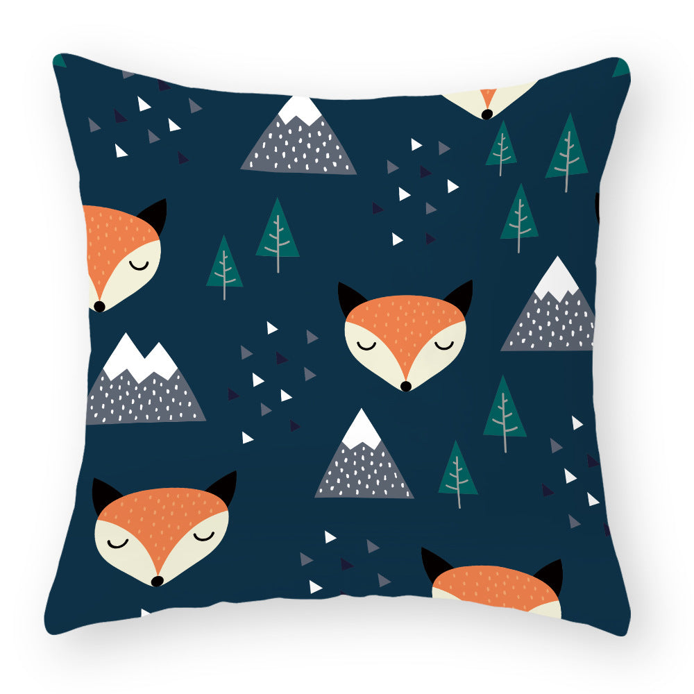 Cartoon Little Fox Jeanette Throw Pillowcase Light