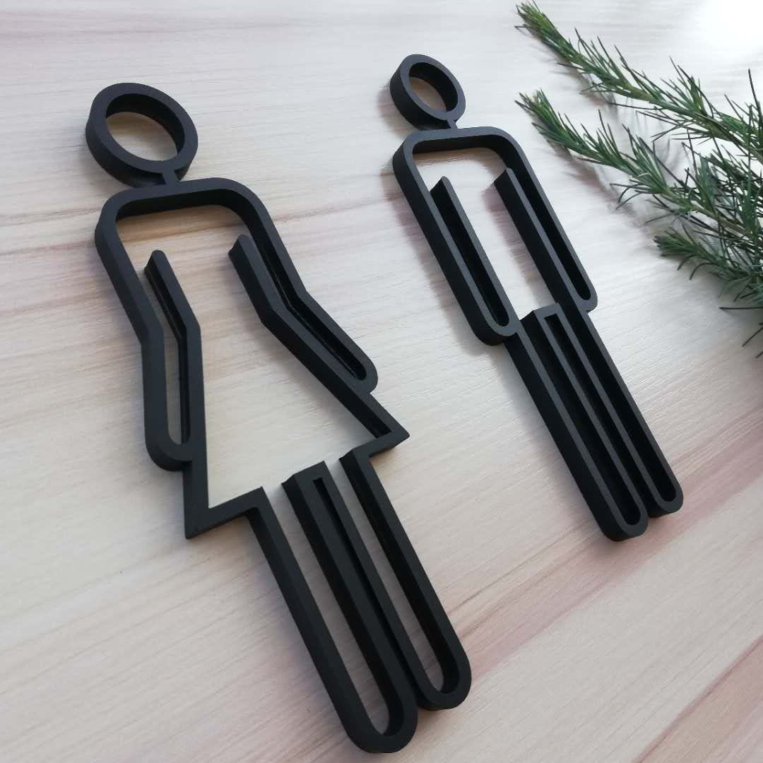 Three-dimensional Hollow Bathroom Signage Creative Bathroom Doorplate