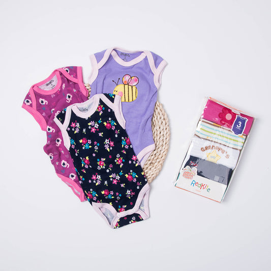 5 Pieces of Cotton Baby Sleeveless One-piece Romper