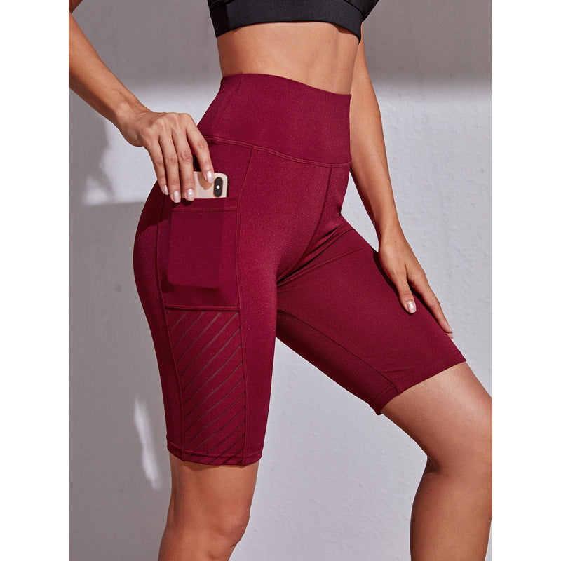 Women's Mesh Pocket Slim Five Point Yoga Pants