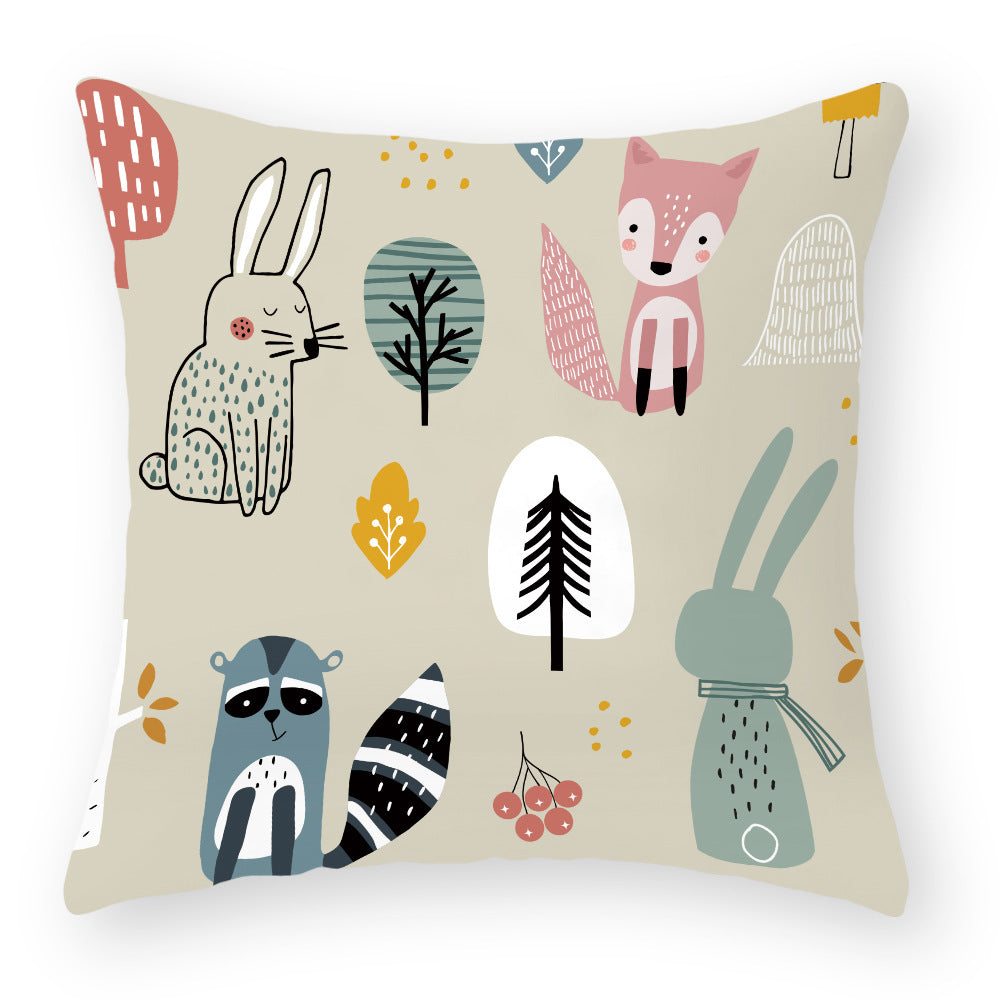 Cartoon Little Fox Jeanette Throw Pillowcase Light