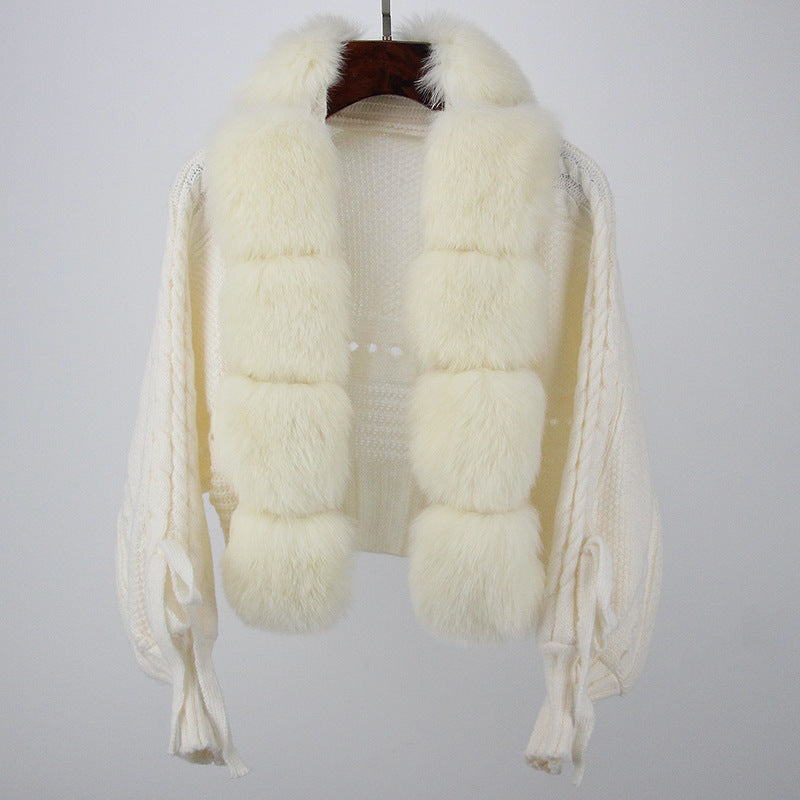 New Autumn Sweater Fox Fur Fur Cardigan Coat For Women