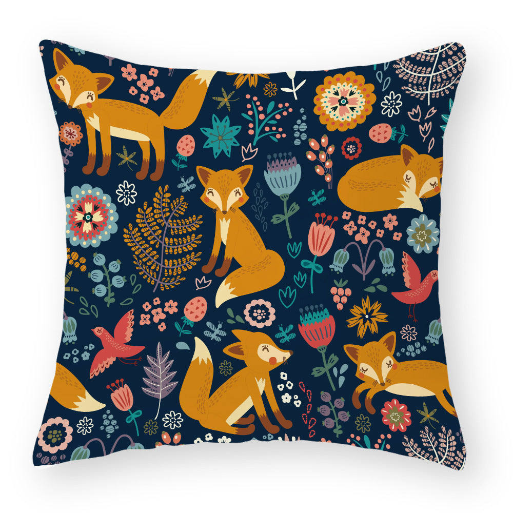 Cartoon Little Fox Jeanette Throw Pillowcase Light