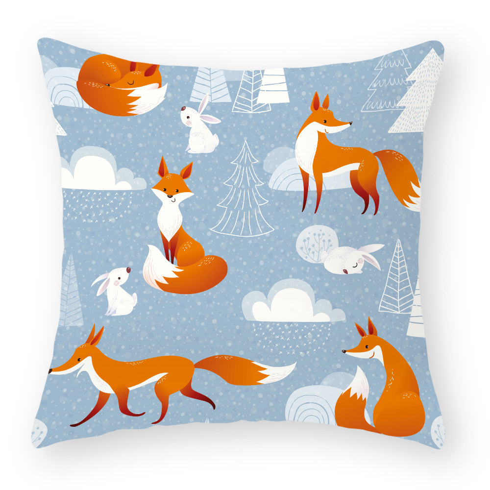 Cartoon Little Fox Jeanette Throw Pillowcase Light