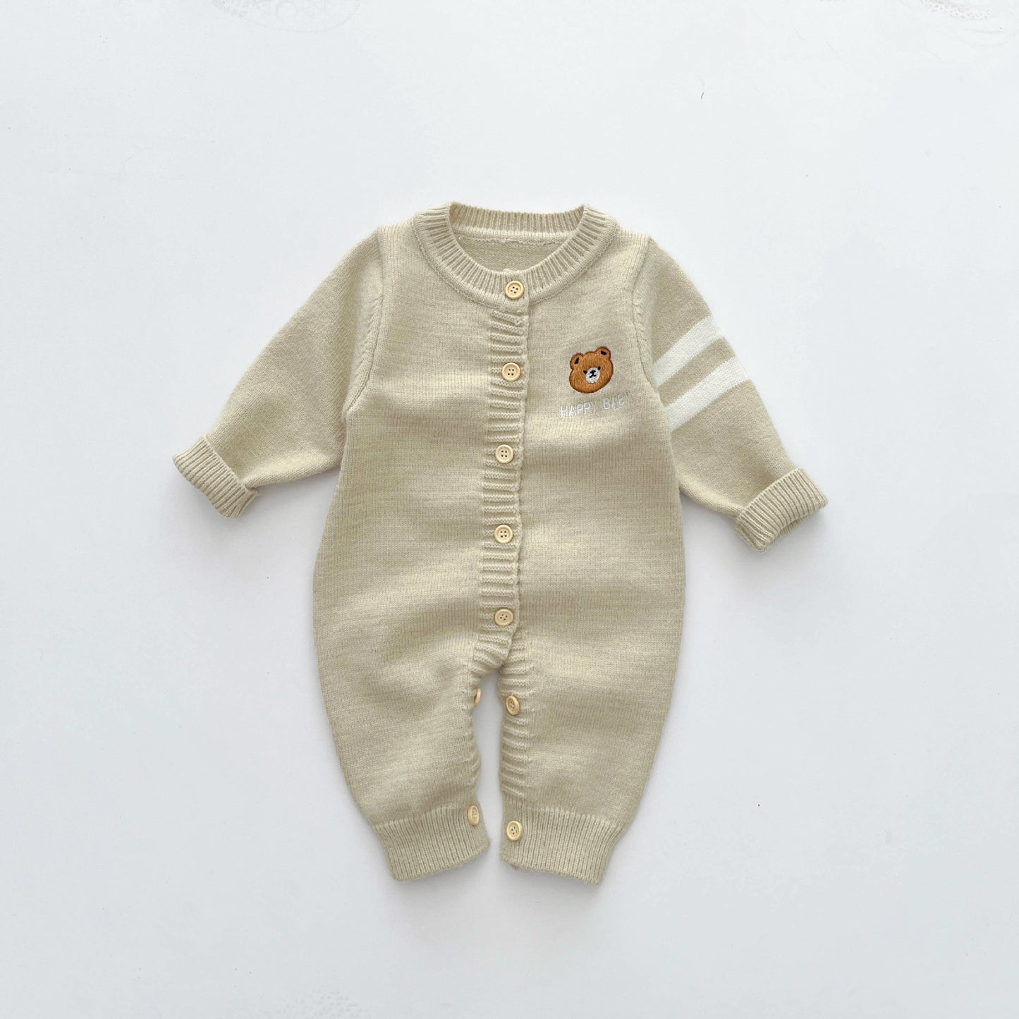 Spring And Autumn Bear Series Knitted Jumpsuit