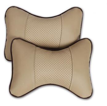 2 PCS Leather Car Neck-Rest Pillow with Multi Color