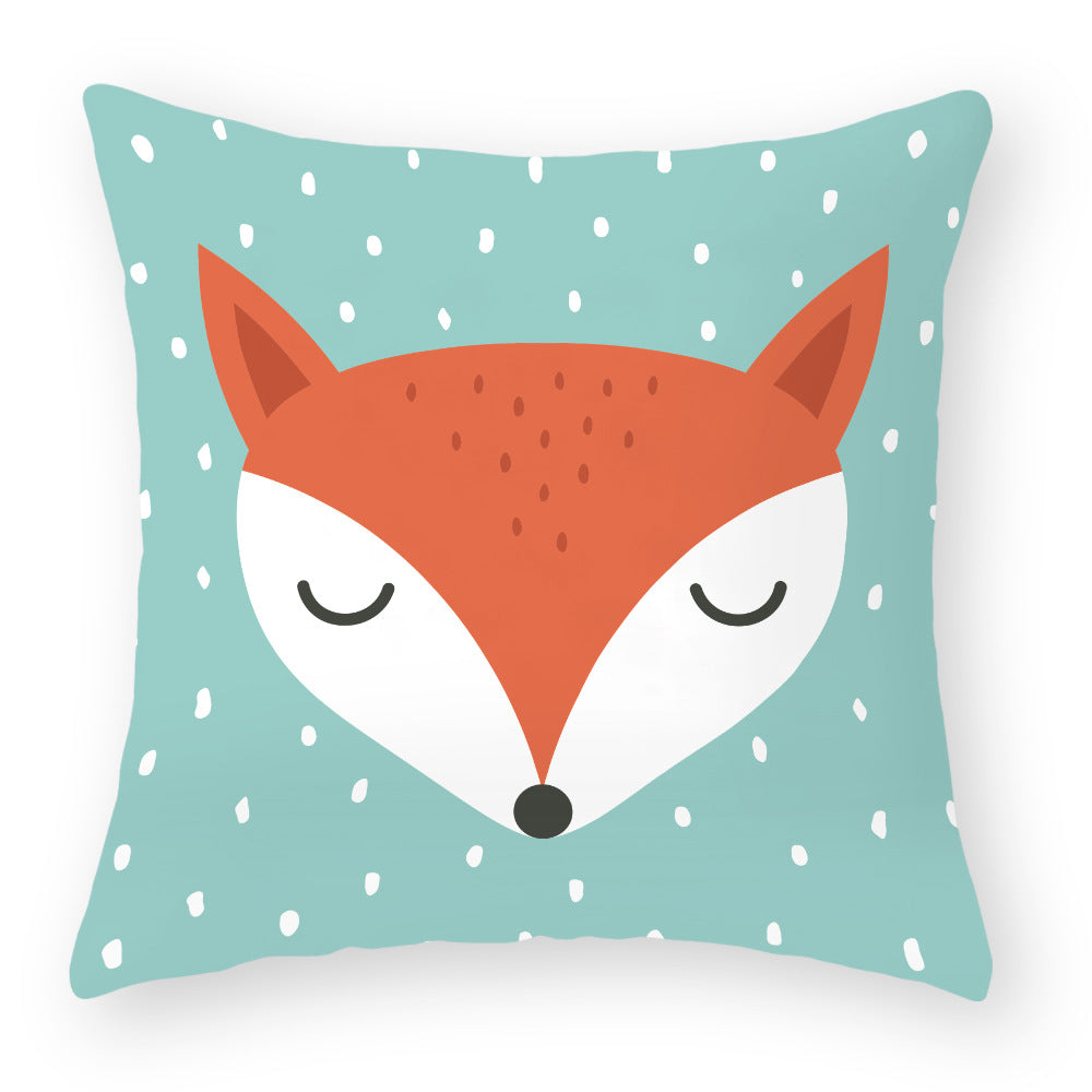 Cartoon Little Fox Jeanette Throw Pillowcase Light