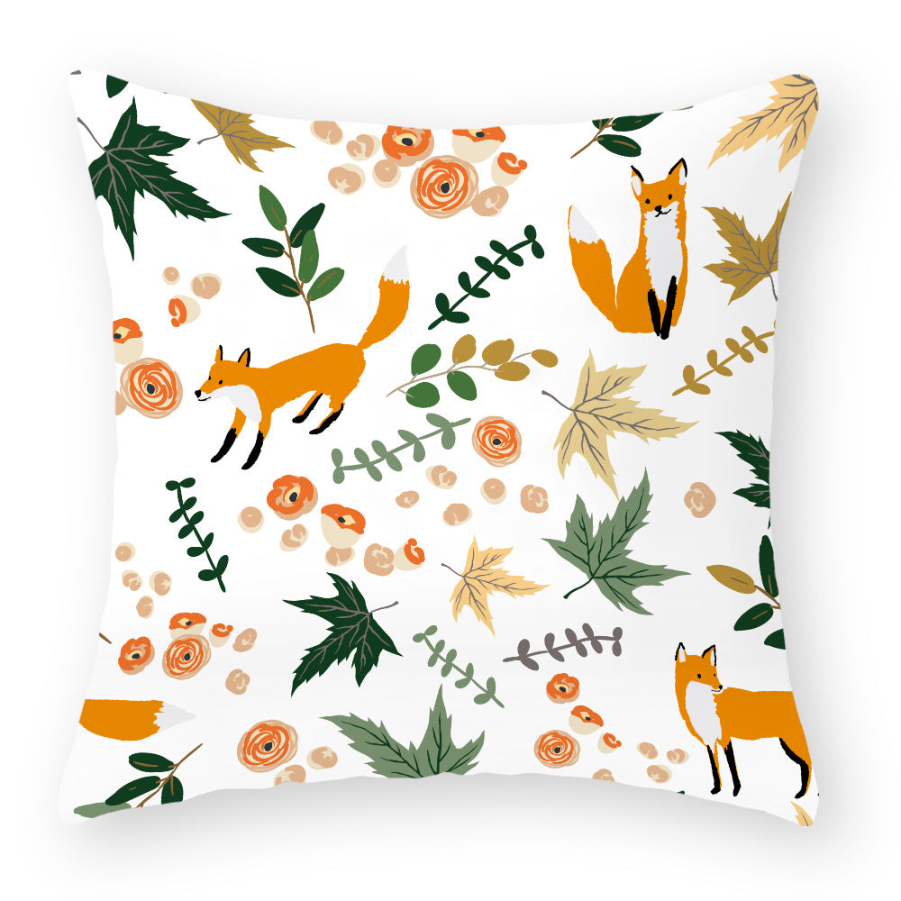 Cartoon Little Fox Jeanette Throw Pillowcase Light