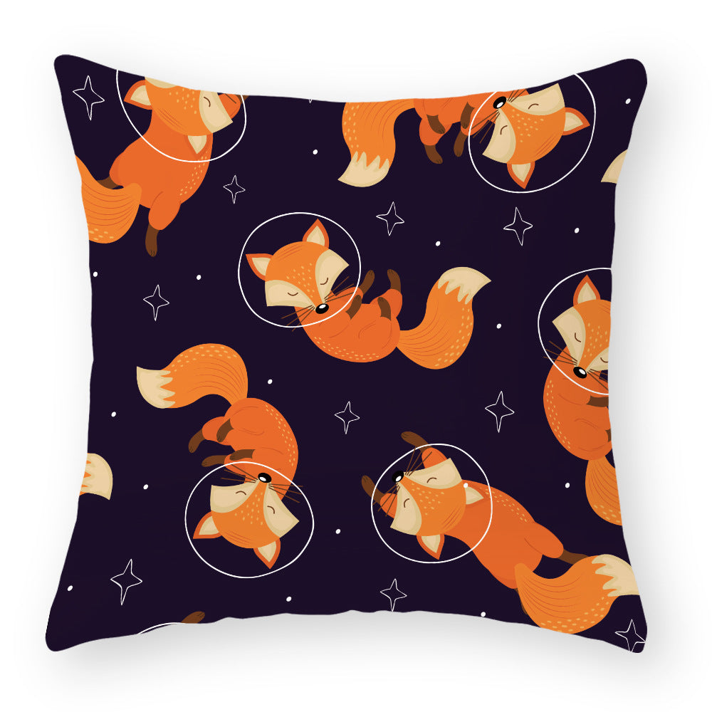 Cartoon Little Fox Jeanette Throw Pillowcase Light