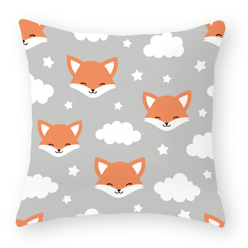 Cartoon Little Fox Jeanette Throw Pillowcase Light