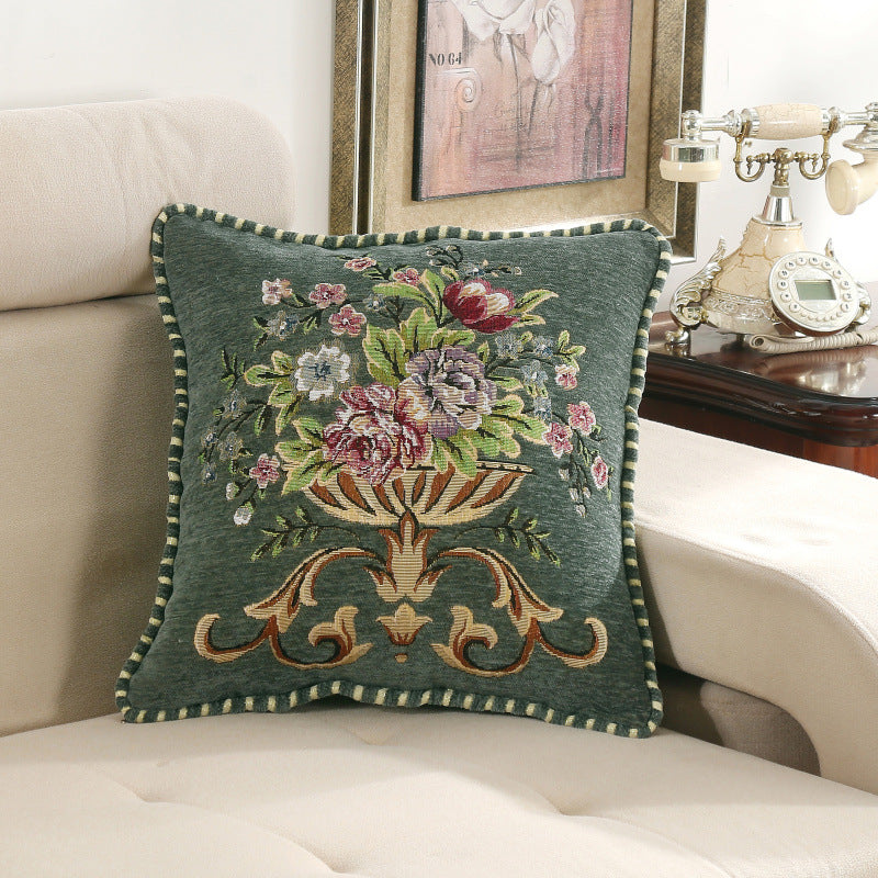 Light Luxury Flower Curled Chenille Pillow Home