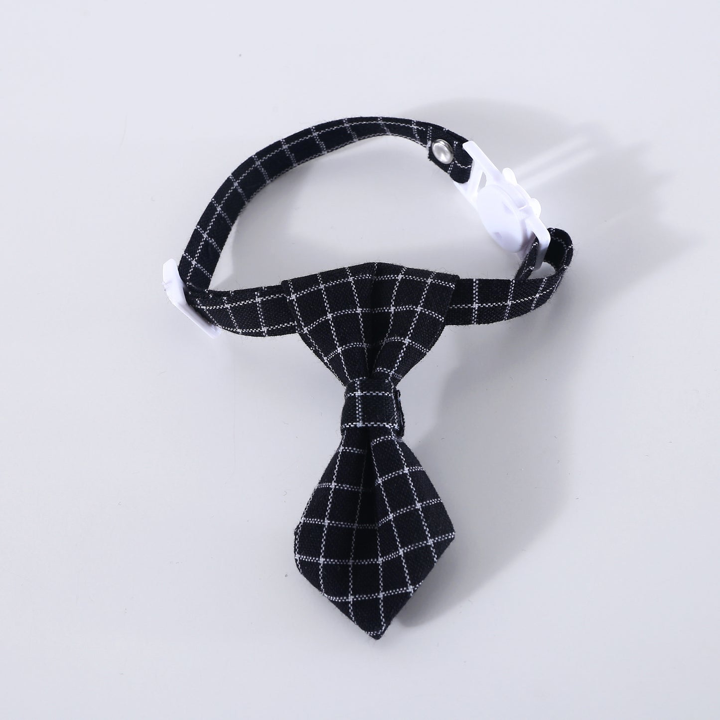 Pet British Style Plaid Bow Tie And Tie Adjustable Collar Accessories