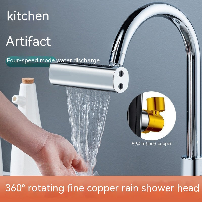 Four-speed Flying Rain Waterfall Tap Bibcock Kitchen Vegetable Basin Splash-proof Water