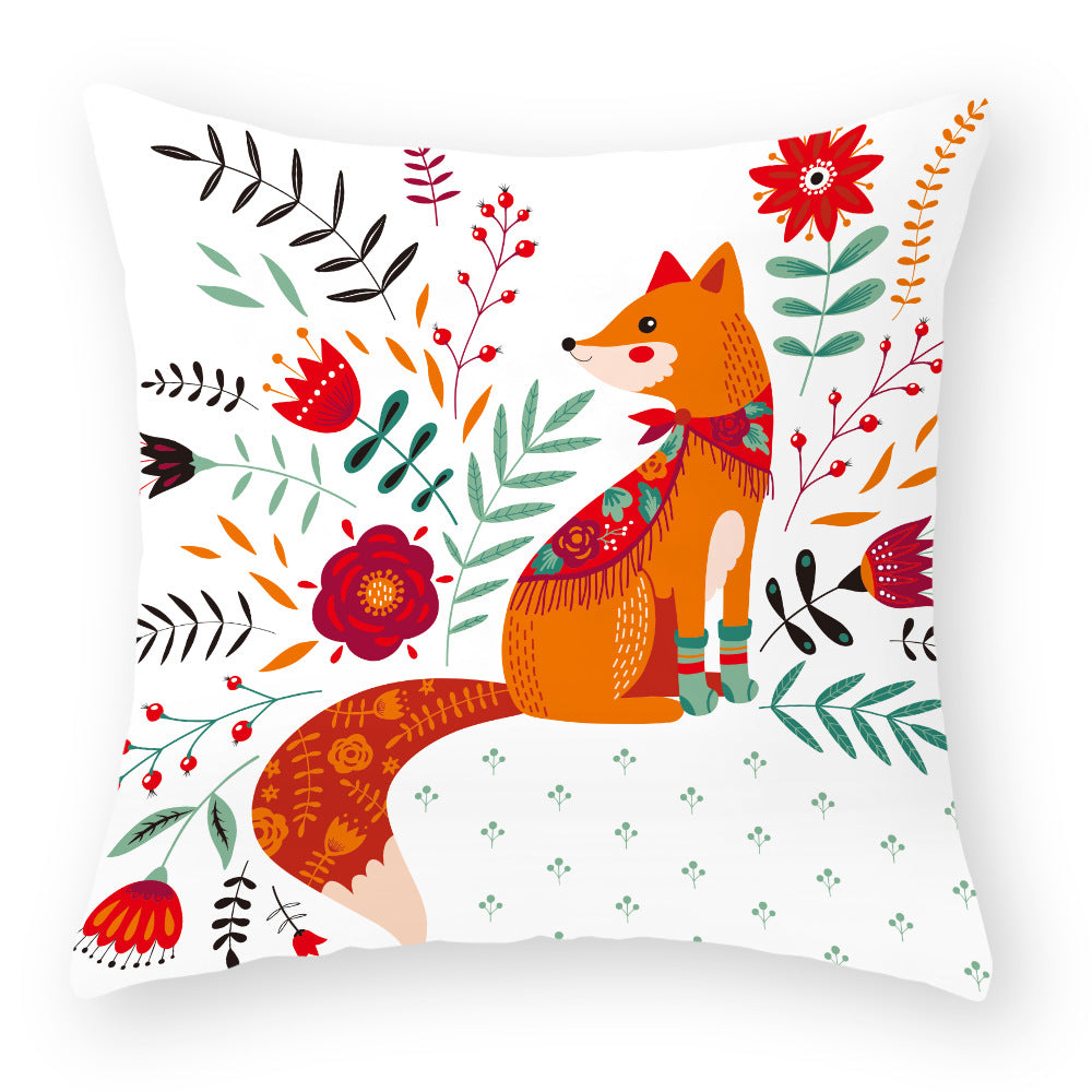 Cartoon Little Fox Jeanette Throw Pillowcase Light