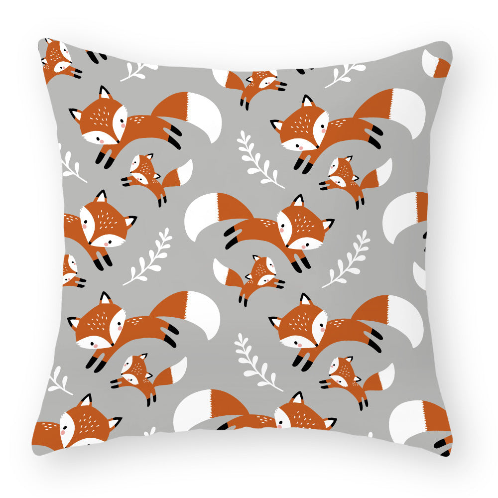 Cartoon Little Fox Jeanette Throw Pillowcase Light