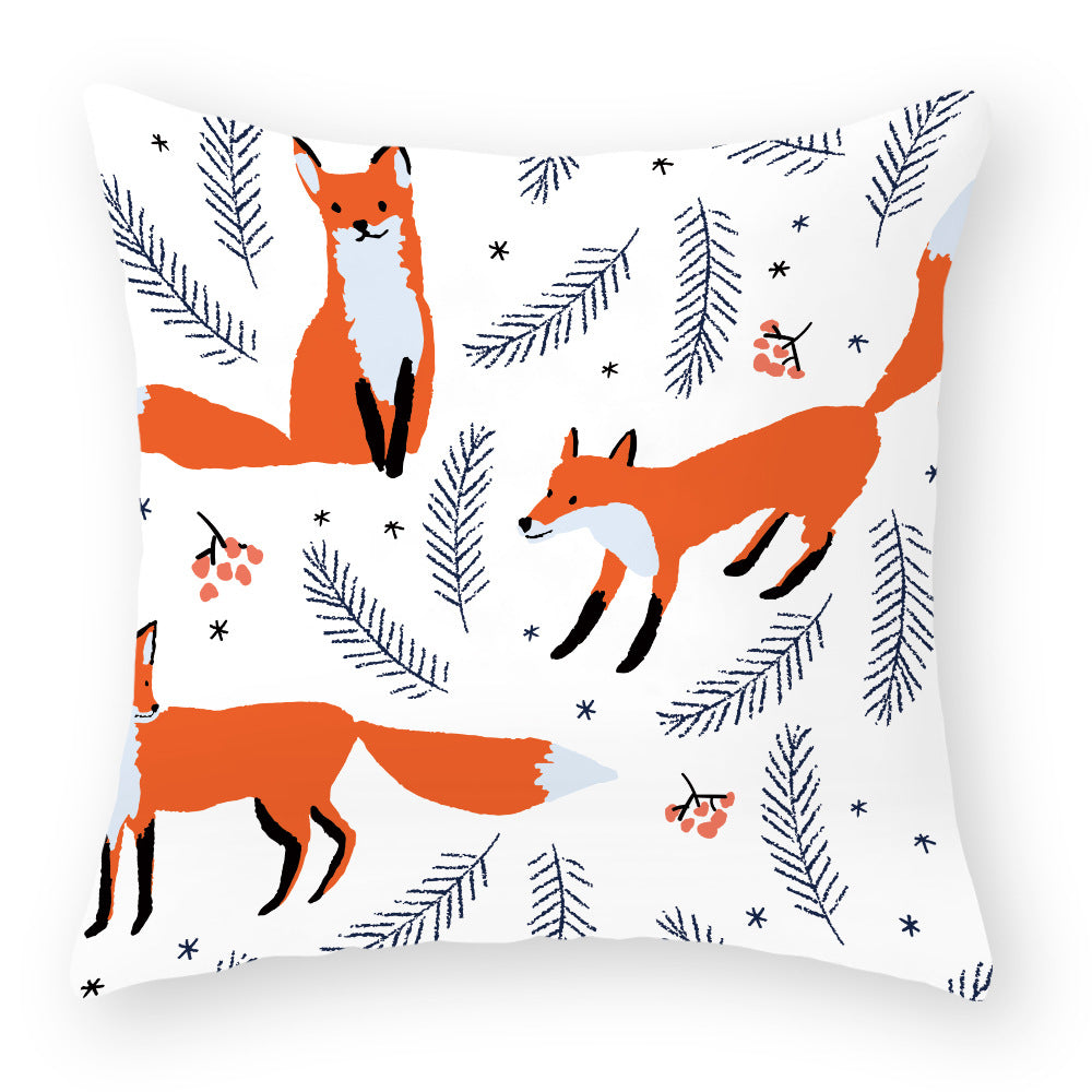 Cartoon Little Fox Jeanette Throw Pillowcase Light