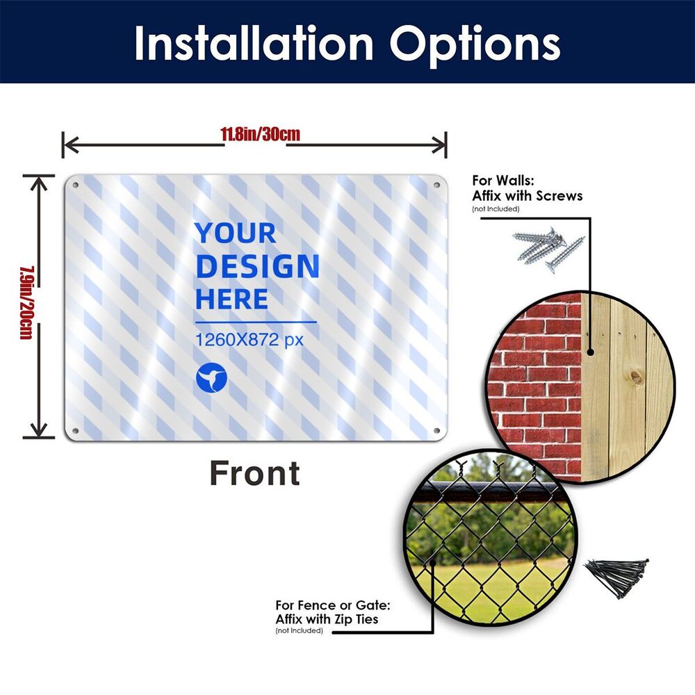 Metal Information Durable Graphic Clear Signage