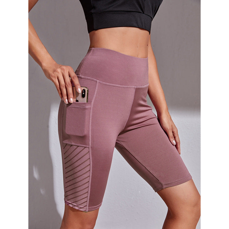 Women's Mesh Pocket Slim Five Point Yoga Pants