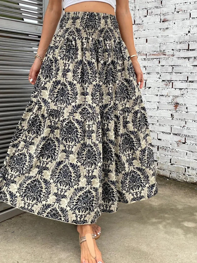 Summer Women's Comfort And Casual Beach Print Skirt