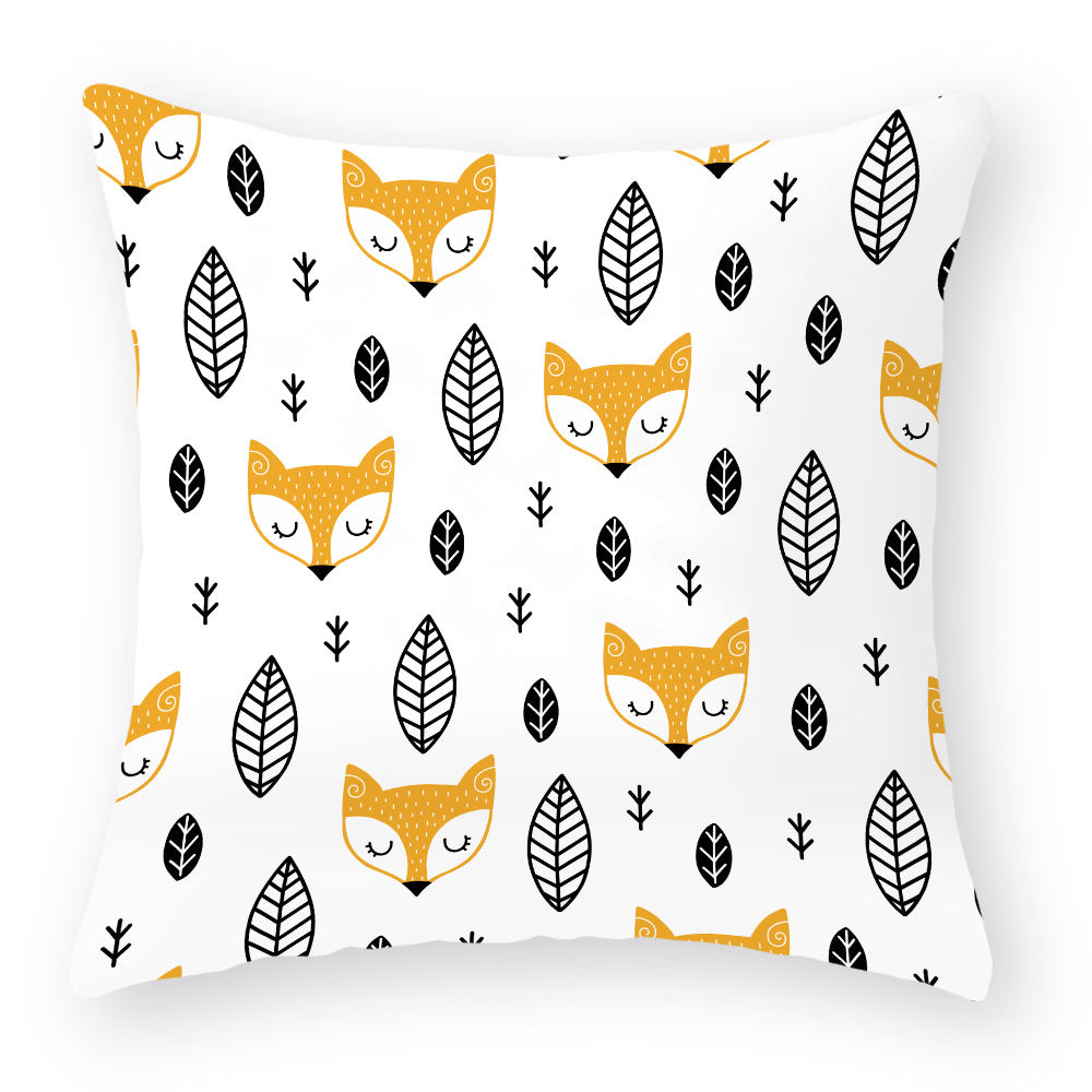 Cartoon Little Fox Jeanette Throw Pillowcase Light