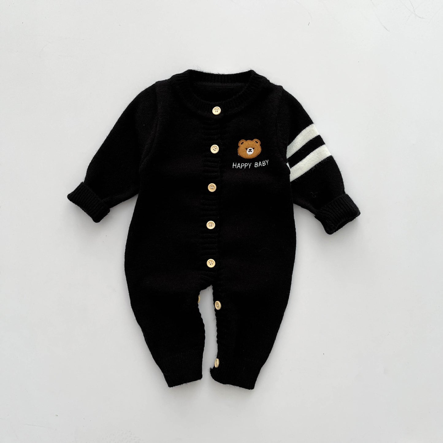 Spring And Autumn Bear Series Knitted Jumpsuit