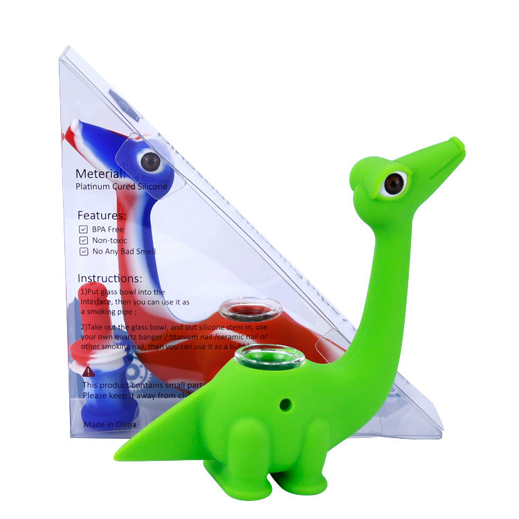 Food Grade Silicone Dinosaur Pipe Cartoon Shape