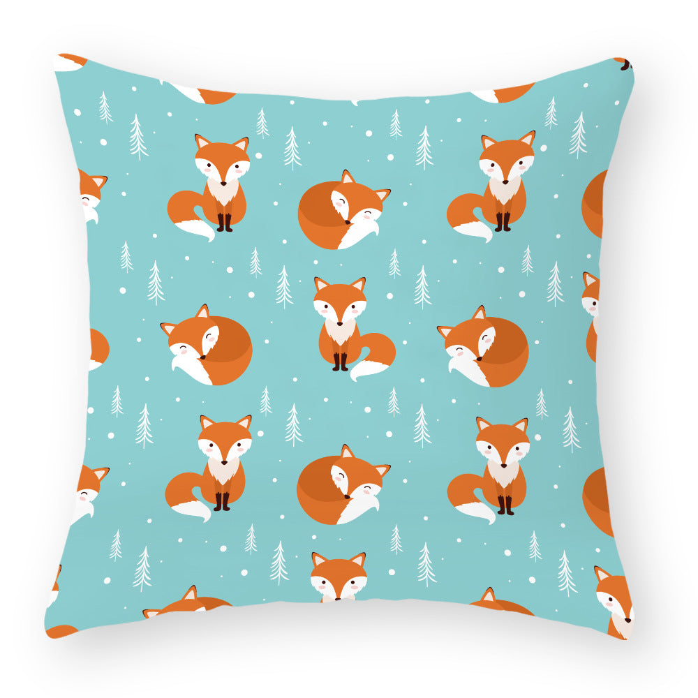 Cartoon Little Fox Jeanette Throw Pillowcase Light