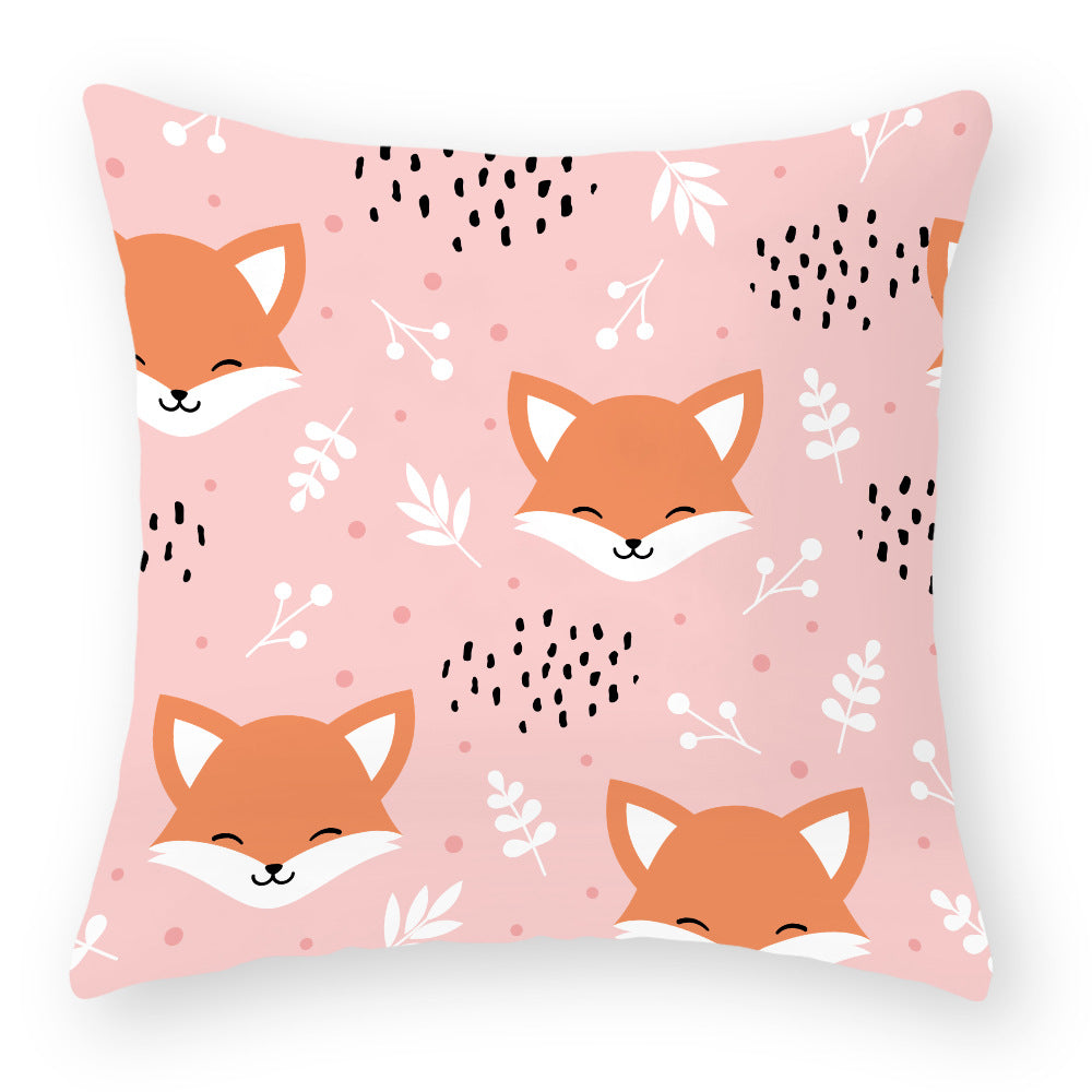 Cartoon Little Fox Jeanette Throw Pillowcase Light