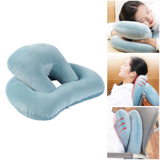 U-Shaped Desk Nap Pillow Neck Supporter Seat Cushion Headrest Travel Neck Pillow With Arm Rest