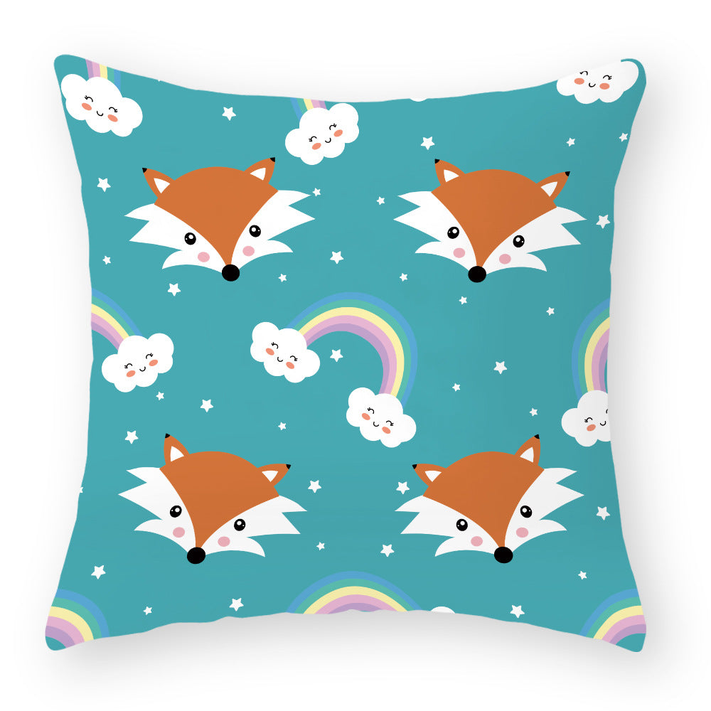 Cartoon Little Fox Jeanette Throw Pillowcase Light