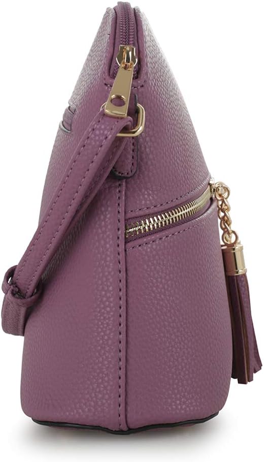 SG SUGU Lunar Lightweight Medium Dome Crossbody Bag Shoulder Bag with Tassel | Zipper Pocket | Adjustable Strap