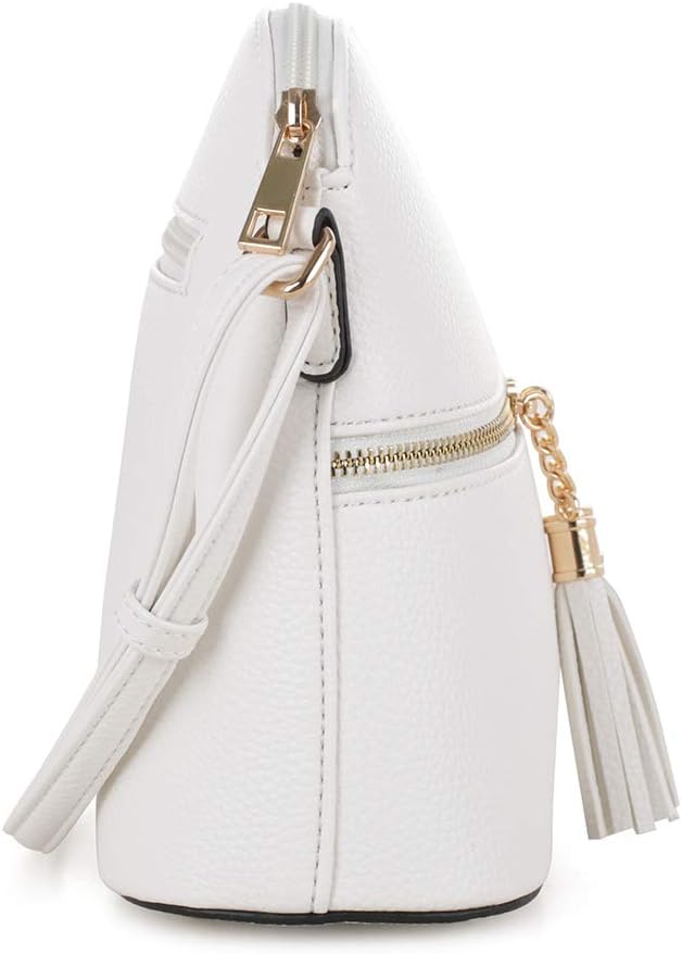 SG SUGU Lunar Lightweight Medium Dome Crossbody Bag Shoulder Bag with Tassel | Zipper Pocket | Adjustable Strap