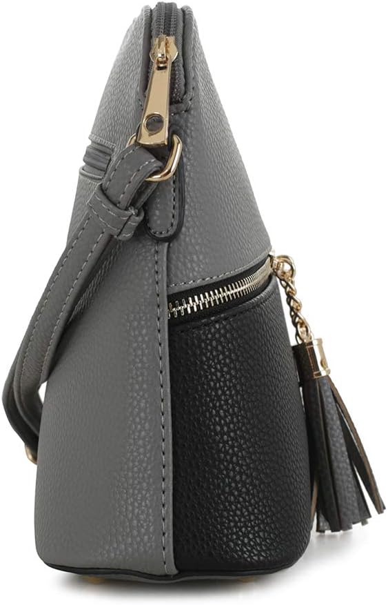 SG SUGU Lunar Lightweight Medium Dome Crossbody Bag Shoulder Bag with Tassel | Zipper Pocket | Adjustable Strap