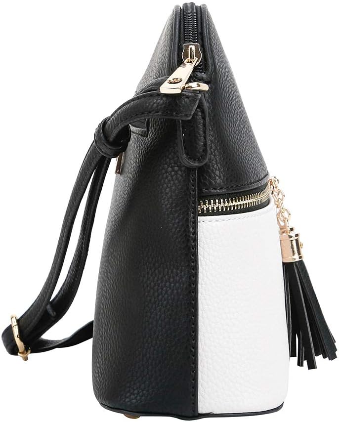 SG SUGU Lunar Lightweight Medium Dome Crossbody Bag Shoulder Bag with Tassel | Zipper Pocket | Adjustable Strap