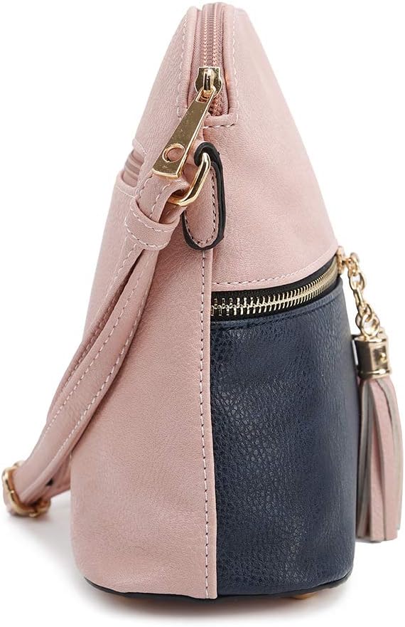 SG SUGU Lunar Lightweight Medium Dome Crossbody Bag Shoulder Bag with Tassel | Zipper Pocket | Adjustable Strap