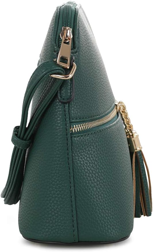 SG SUGU Lunar Lightweight Medium Dome Crossbody Bag Shoulder Bag with Tassel | Zipper Pocket | Adjustable Strap