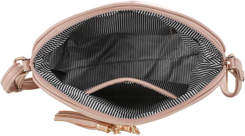 SG SUGU Lunar Lightweight Medium Dome Crossbody Bag Shoulder Bag with Tassel | Zipper Pocket | Adjustable Strap