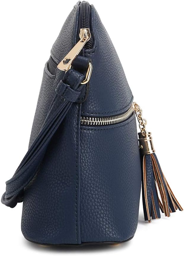 SG SUGU Lunar Lightweight Medium Dome Crossbody Bag Shoulder Bag with Tassel | Zipper Pocket | Adjustable Strap