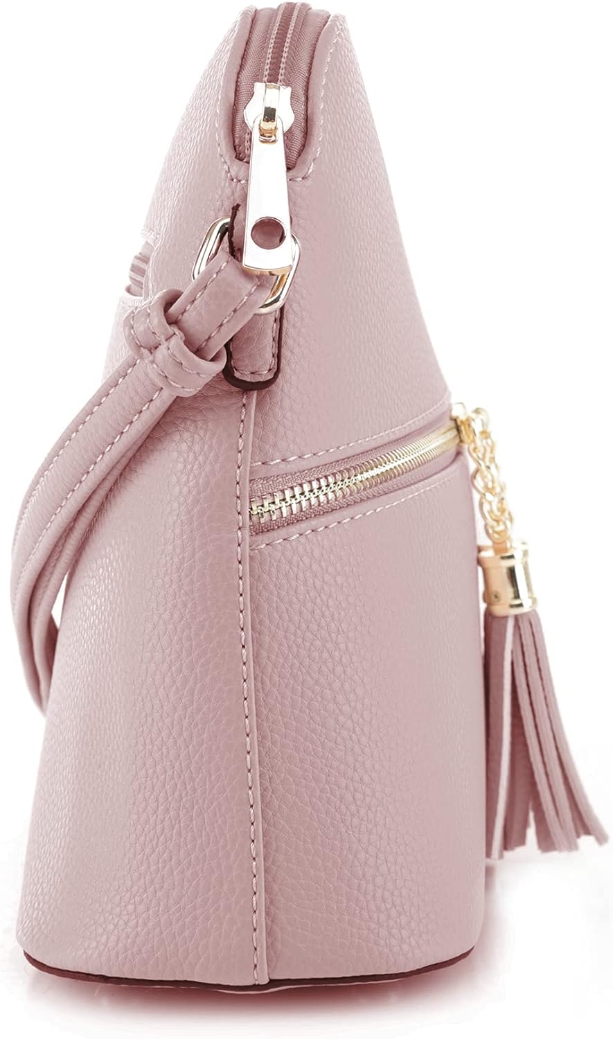 SG SUGU Lunar Lightweight Medium Dome Crossbody Bag Shoulder Bag with Tassel | Zipper Pocket | Adjustable Strap