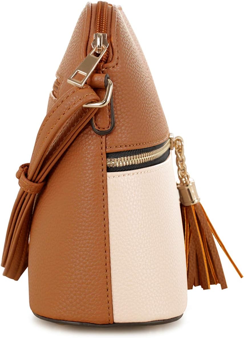 SG SUGU Lunar Lightweight Medium Dome Crossbody Bag Shoulder Bag with Tassel | Zipper Pocket | Adjustable Strap