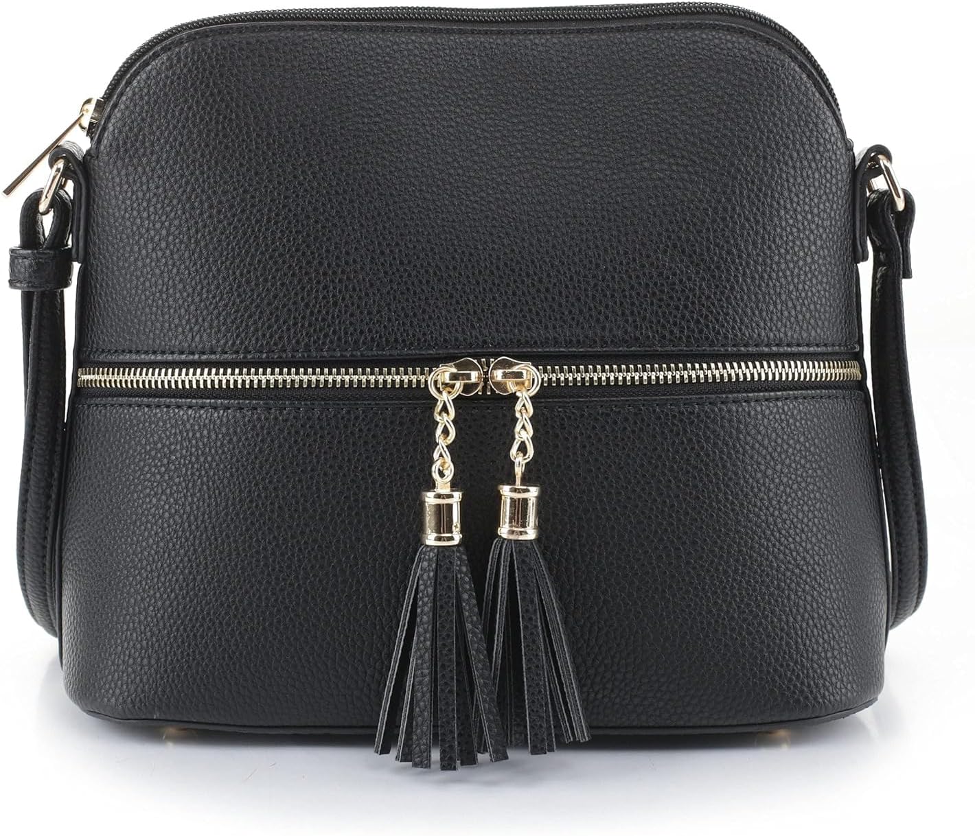 SG SUGU Lunar Lightweight Medium Dome Crossbody Bag Shoulder Bag with Tassel | Zipper Pocket | Adjustable Strap