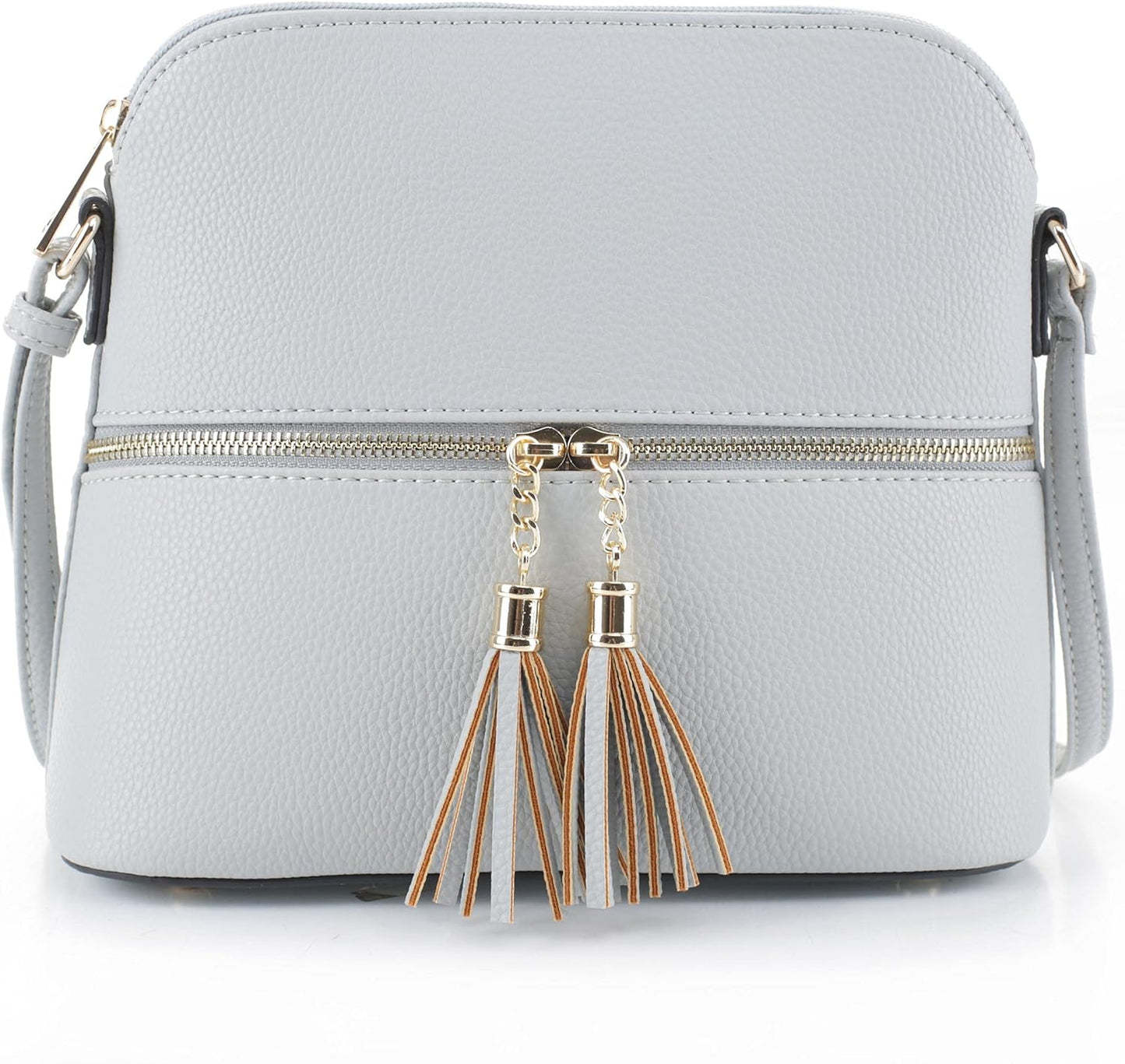 SG SUGU Lunar Lightweight Medium Dome Crossbody Bag Shoulder Bag with Tassel | Zipper Pocket | Adjustable Strap